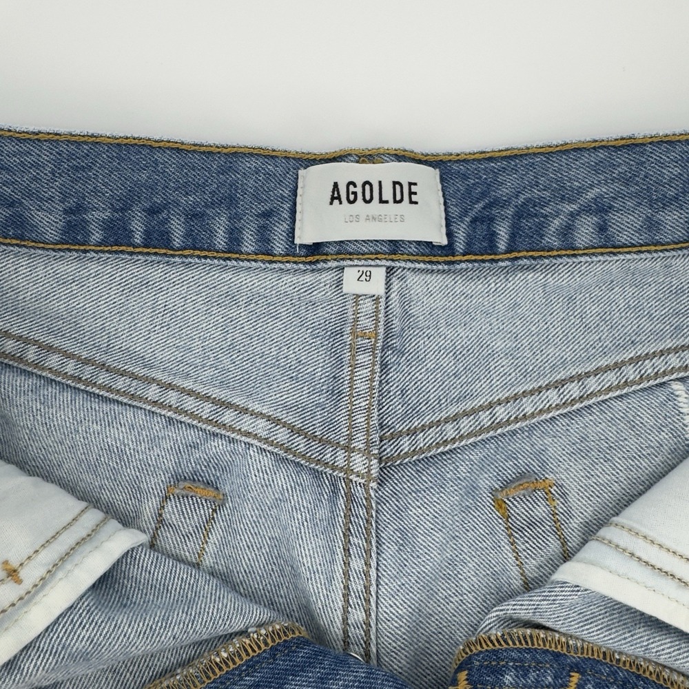 Agolde Parker Vintage Cut Off Shorts Swappeet Distressed High Rise 29 Rigid Boho - Picture 5 of 12